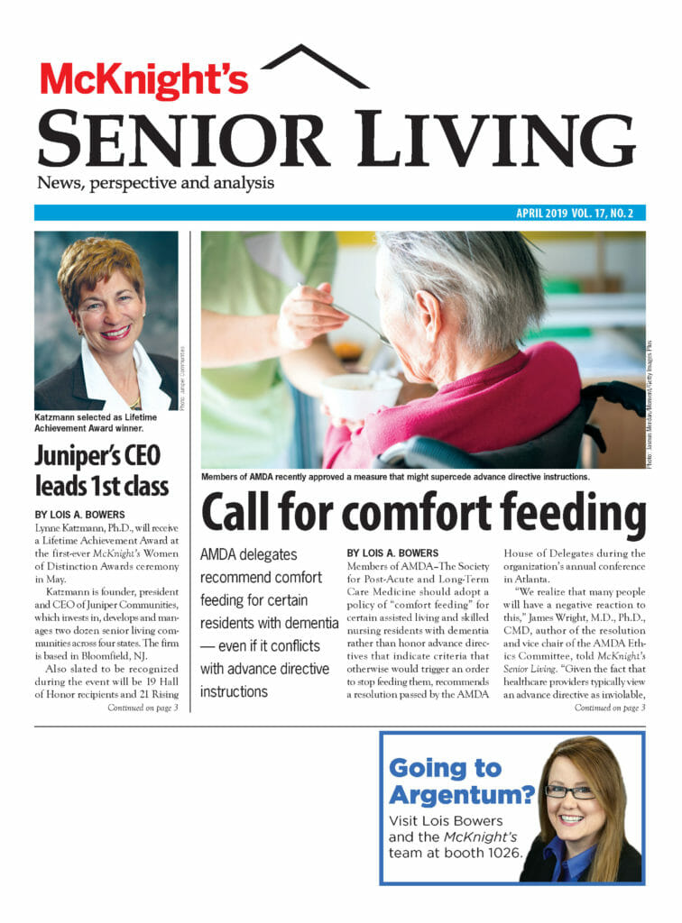 McKnight's Senior Living, April 2019, cover