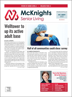 cover of McKnight's Senior Living August 2022 issue