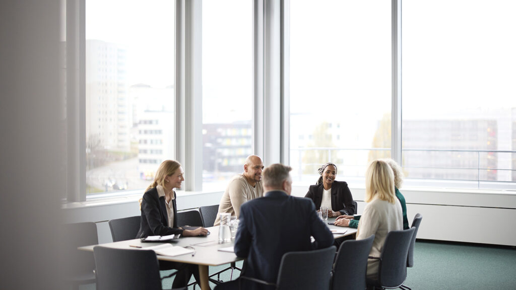 People talking during business meeting