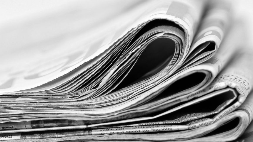 folded newspapers